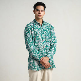 Buy Hand Batik Printed Cotton Men Full Sleeve Shirt 08 Online l iTokri.com