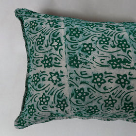 Green - hand batik printed cotton pillow cover (set of 2)