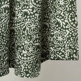 Green Hand Batik Printed Cotton Wrap Around Skirt
