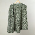 Green Hand Batik Printed Cotton Wrap Around Skirt