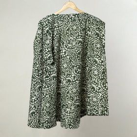 Green Hand Batik Printed Cotton Wrap Around Skirt