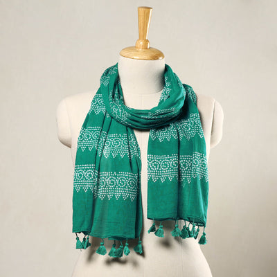 Buy Hand Batik Printed Mul Cotton Stole with Tassels 27 Online at iTokri.com
