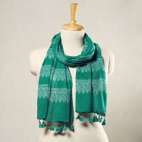 Buy Hand Batik Printed Mul Cotton Stole with Tassels 27 Online at iTokri.com