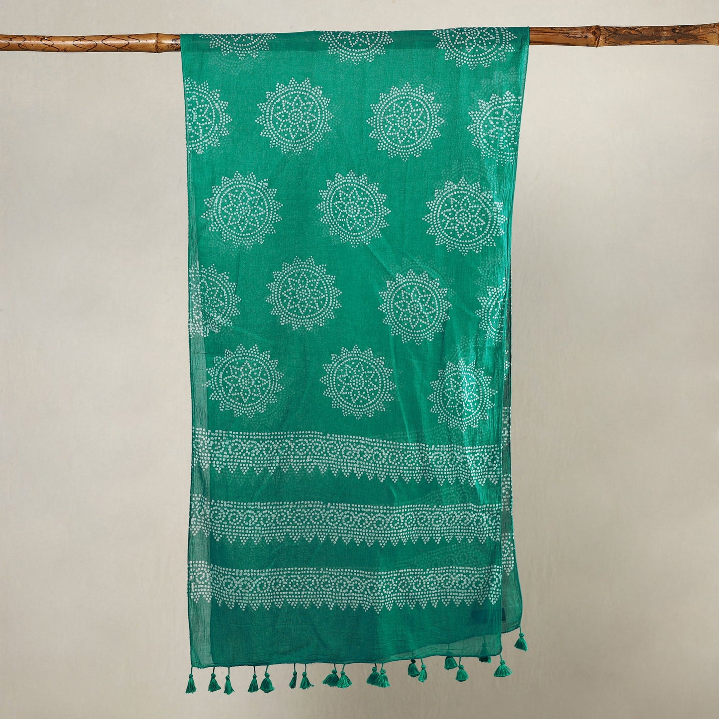 Buy Hand Batik Printed Mul Cotton Stole with Tassels 27 Online at iTokri.com
