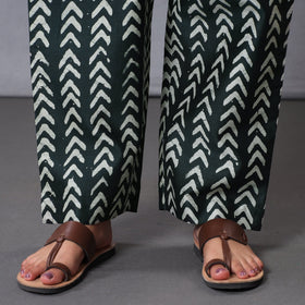 Green - hand batik printing chanderi silk kurta