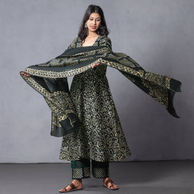 Batik Kurta with Palazzo & Dupatta Set