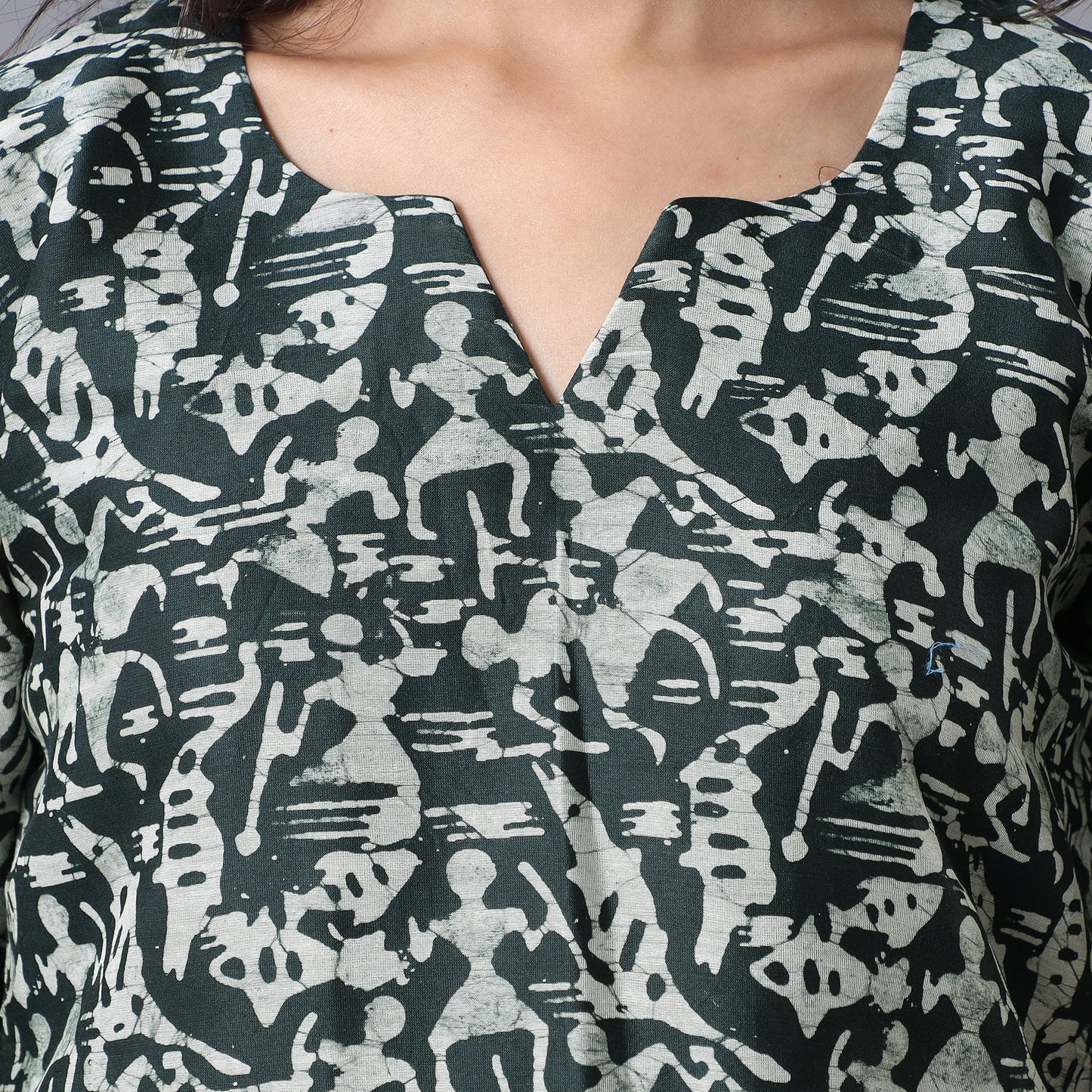 Green - Hand Batik Printing Chanderi Silk Kurta Suit Sets