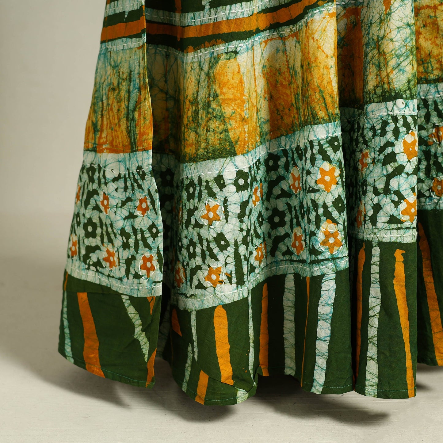 Buy Hand Batik Print Running Stitch Cotton Long Skirt