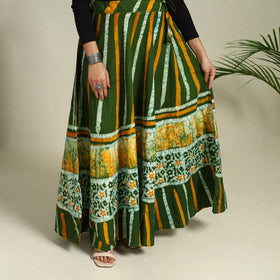 Buy Hand Batik Print Running Stitch Cotton Long Skirt