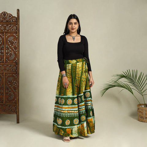 Buy Hand Batik Print Running Stitch Cotton Long Skirt