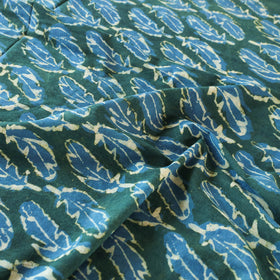 Green - Block Art Print Cotton Double Bindaas Bed Sheet (110 x 93 in)