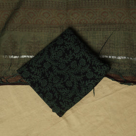 Hand block bagh print cotton 3pc unstitched dress material