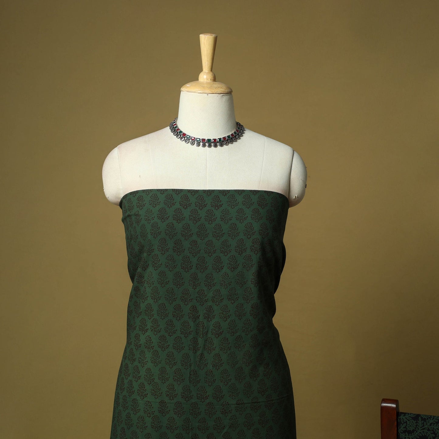 Hand block bagh print cotton 3pc unstitched dress material