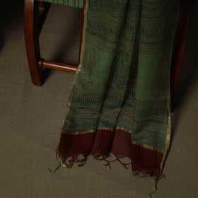 Hand block bagh print natural dyed kota doria cotton 3pc