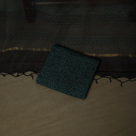 Hand block bagh print natural dyed kota doria cotton 3pc