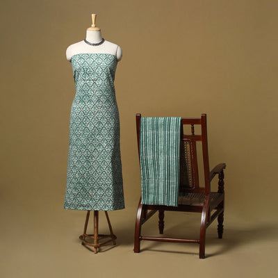 Hand batik cotton 2pc unstitched dress material 01
