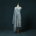 Hand block batik print cotton 3pc unstitched dress material