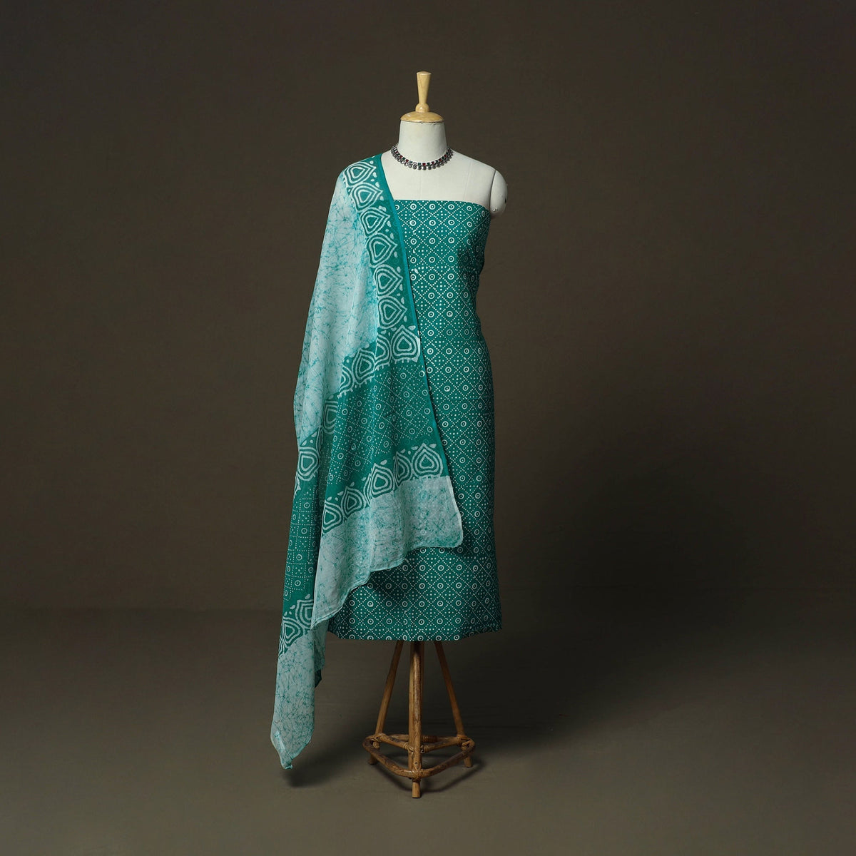 Hand batik cotton 3pc unstitched dress material 16