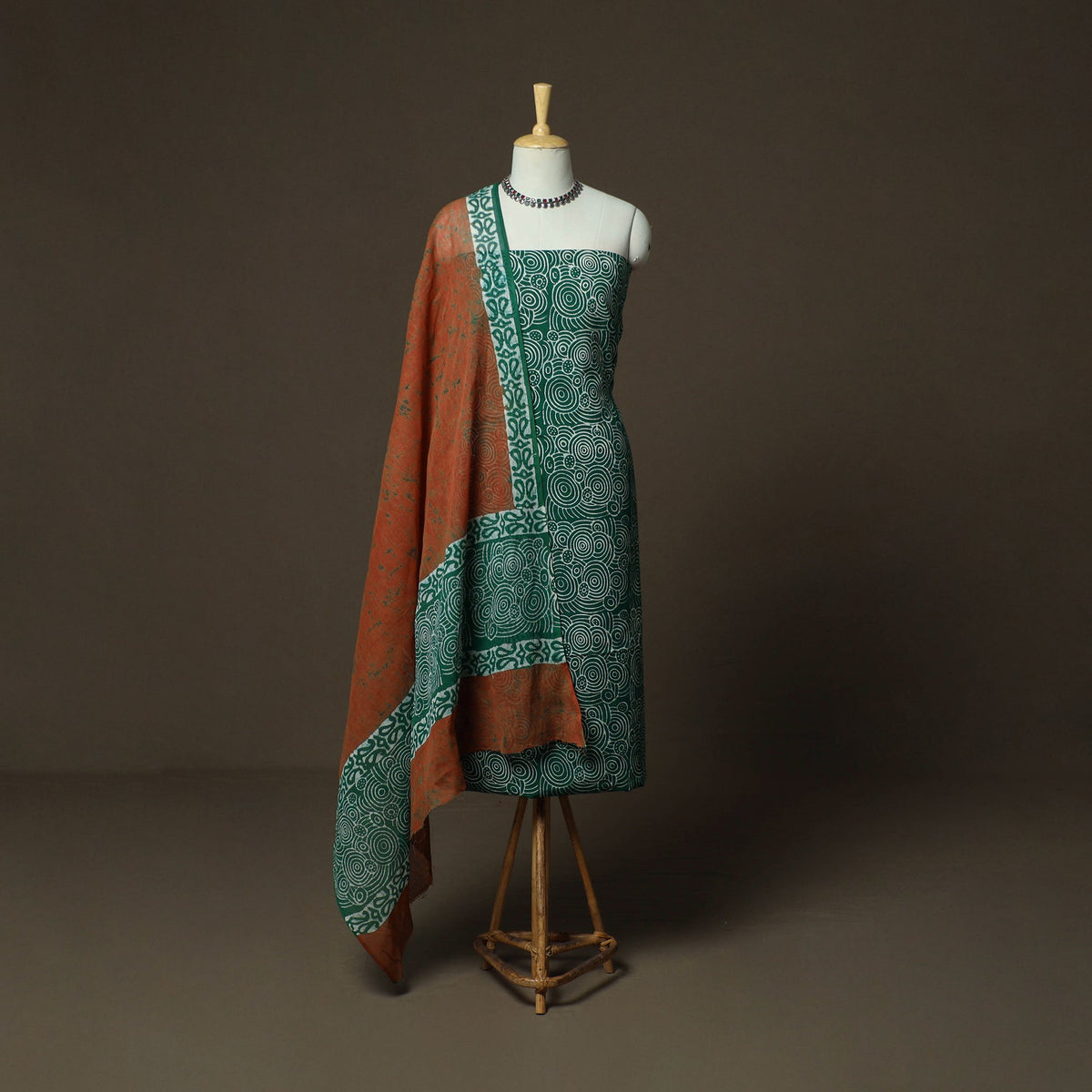 Hand batik cotton 3pc unstitched dress material 24