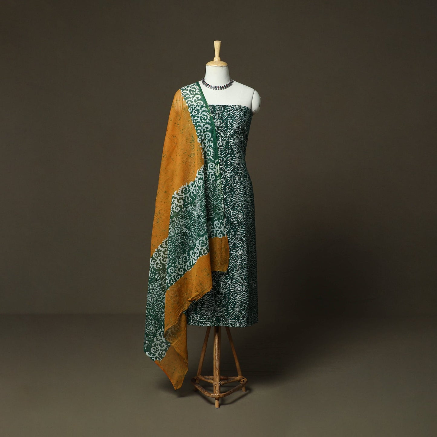 Hand batik cotton 3pc unstitched dress material 25