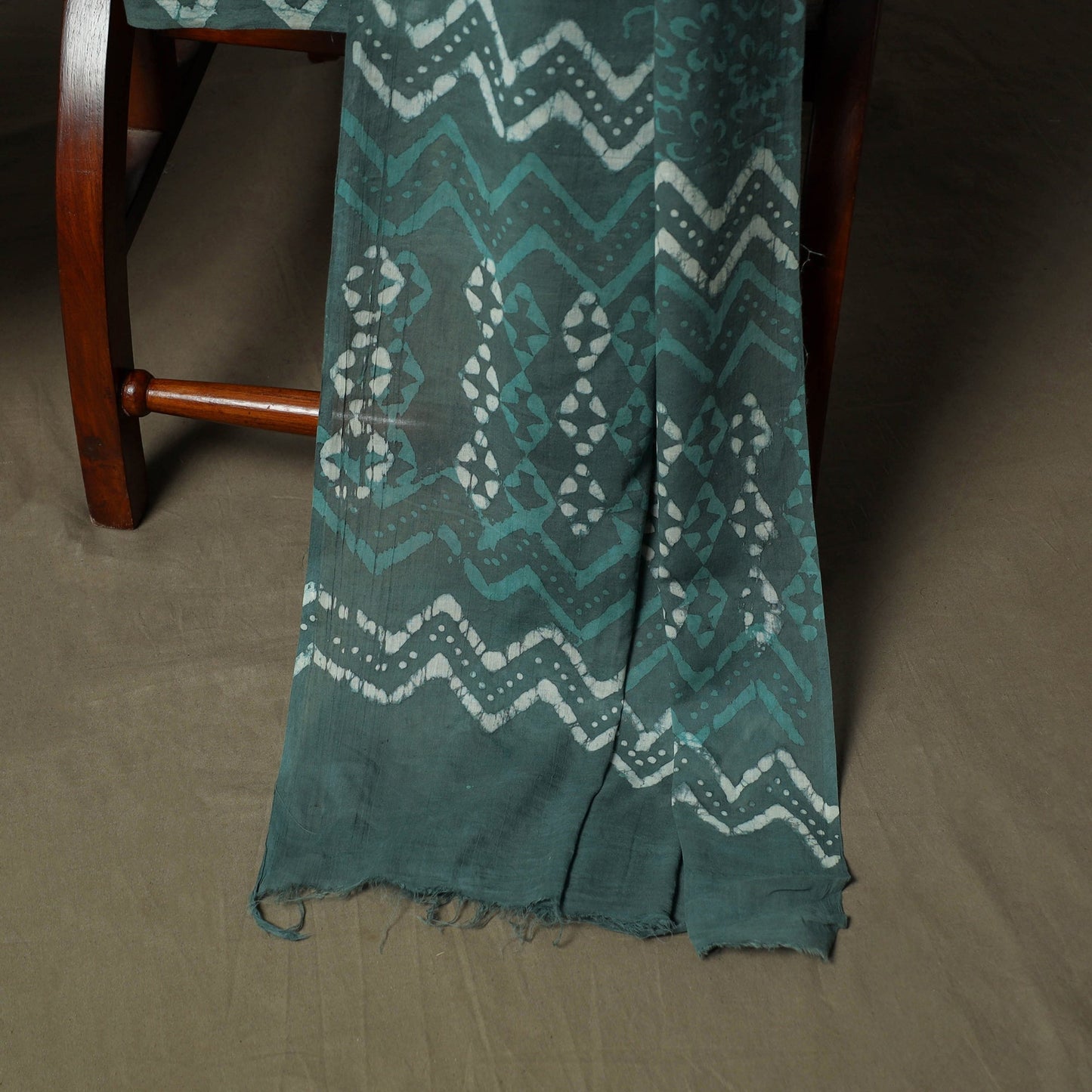 Hand block batik print cotton 3pc unstitched dress material