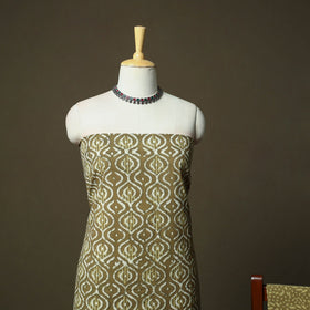 Hand block batik print cotton 3pc unstitched dress material