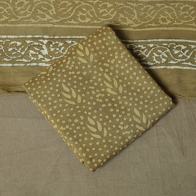 Hand block batik print cotton 3pc unstitched dress material