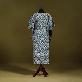 Hand batik cotton long kaftan 11 - handcrafted