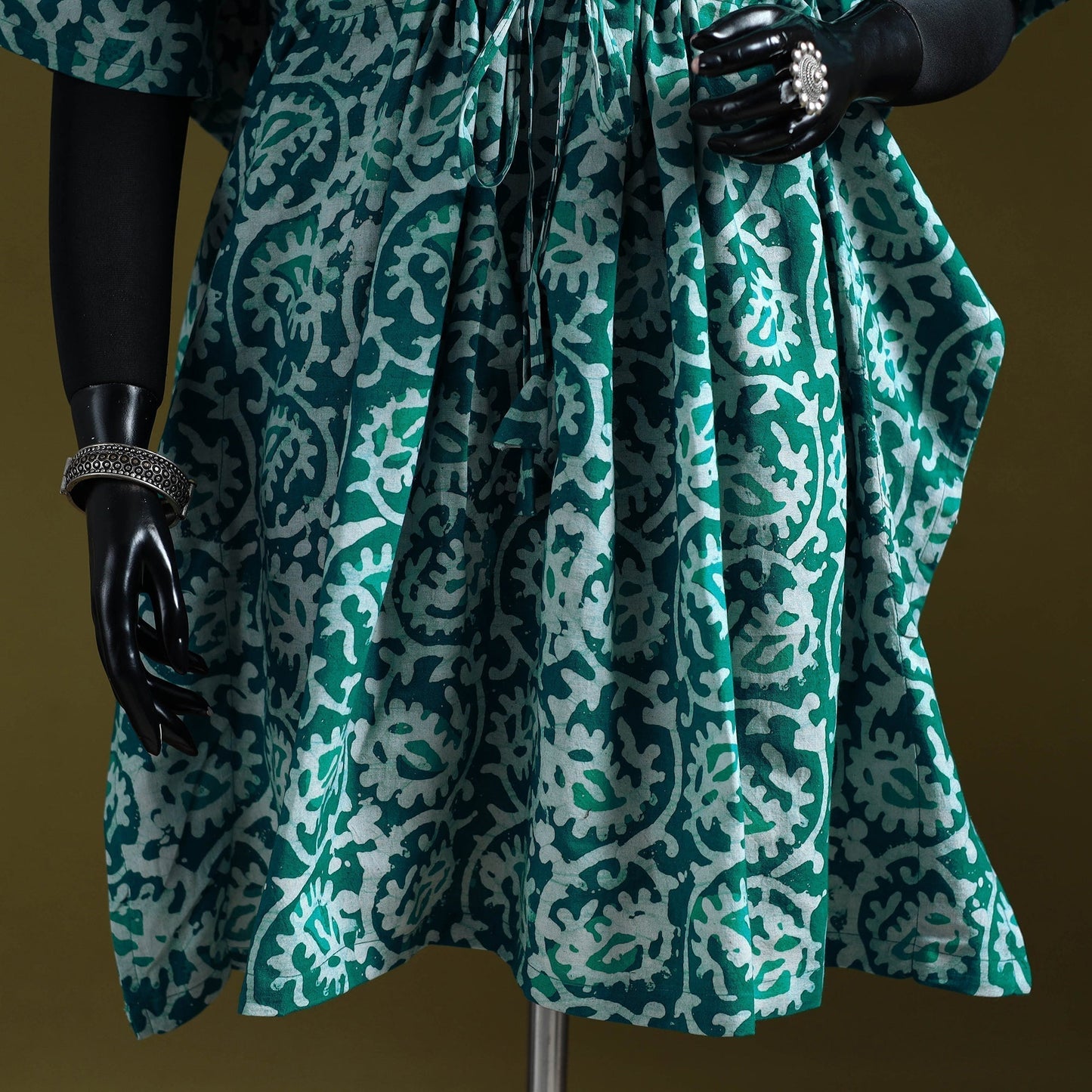 Hand batik cotton medium kaftan 37 - handcrafted