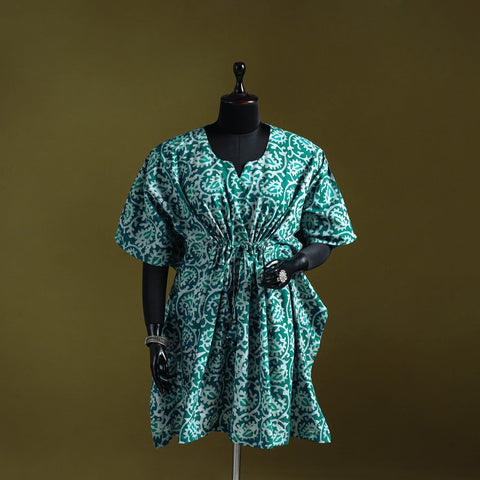 Hand batik cotton medium kaftan 37 - handcrafted