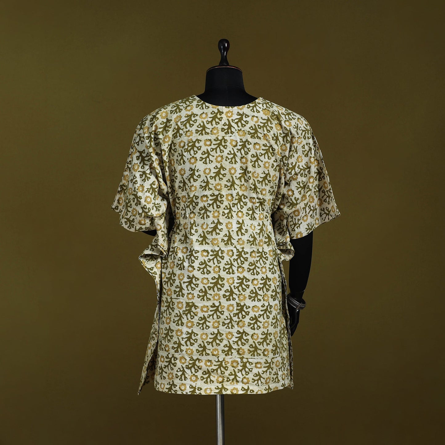 Hand batik cotton medium kaftan 52 - handcrafted