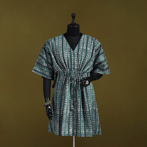 Hand batik cotton medium kaftan 55 - handcrafted