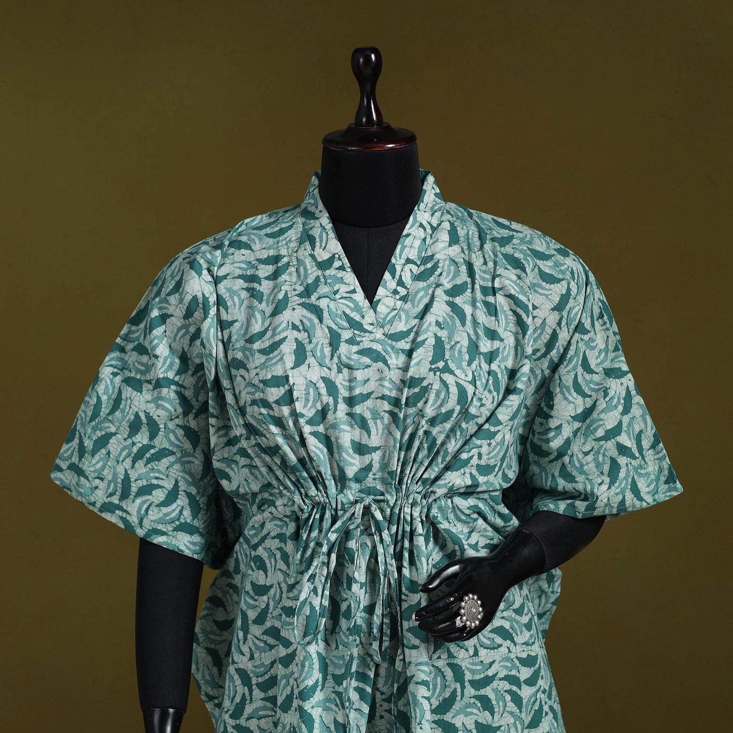 Hand batik cotton medium kaftan 69 - handcrafted