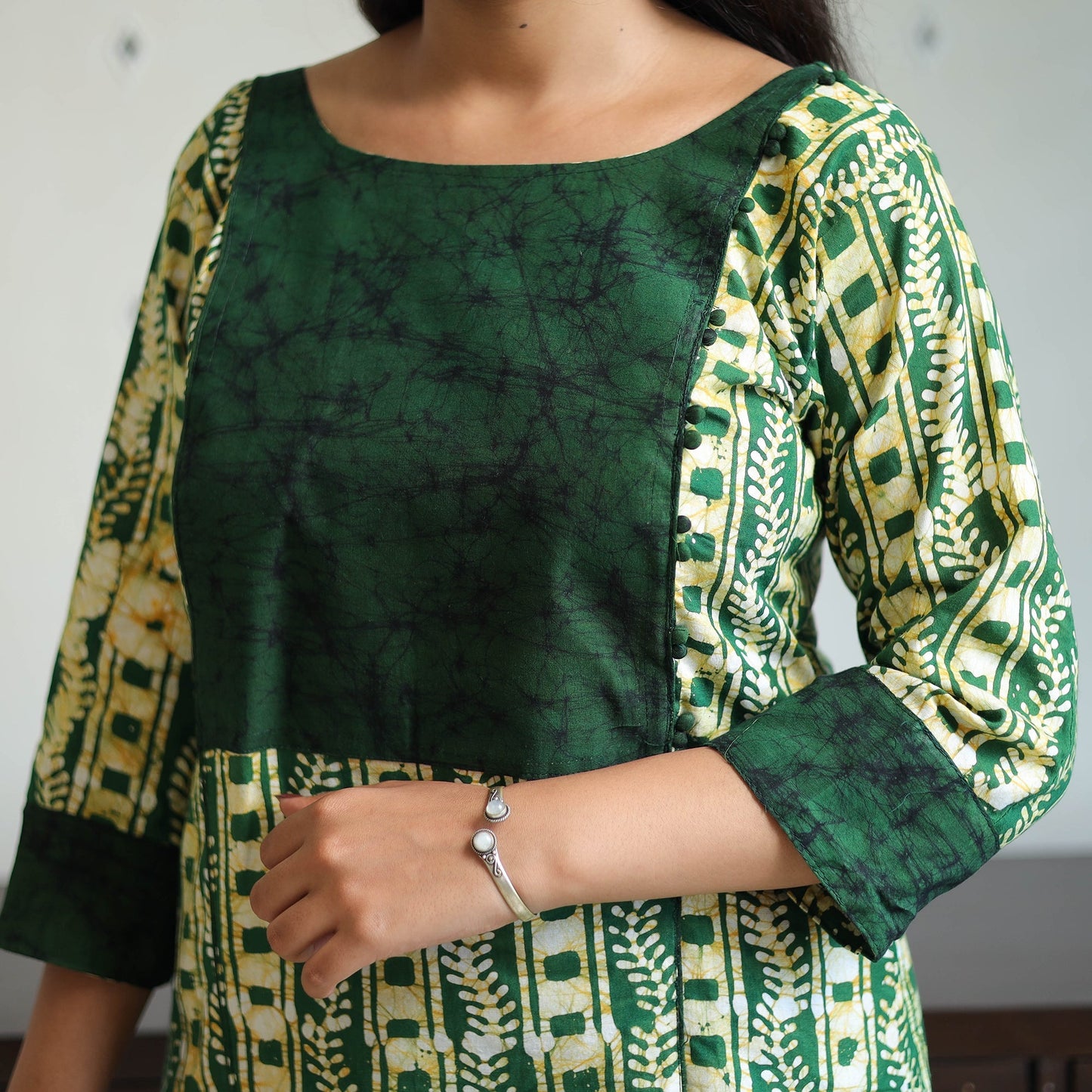 Buy Green Batik Print Kurti Set – Cotton Suit