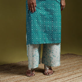 Hand block batik print cotton suit set with dupatta