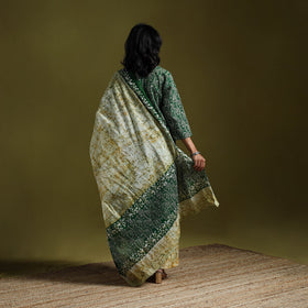 Hand block batik print cotton suit set with dupatta