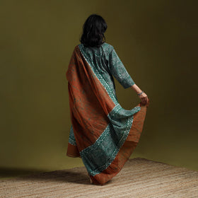 Hand block batik print cotton suit set with dupatta