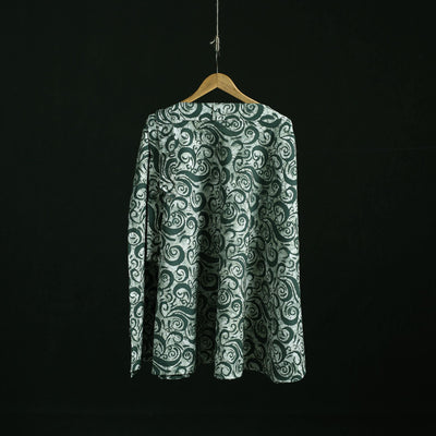 Hand block batik print cotton wrap around skirt 03