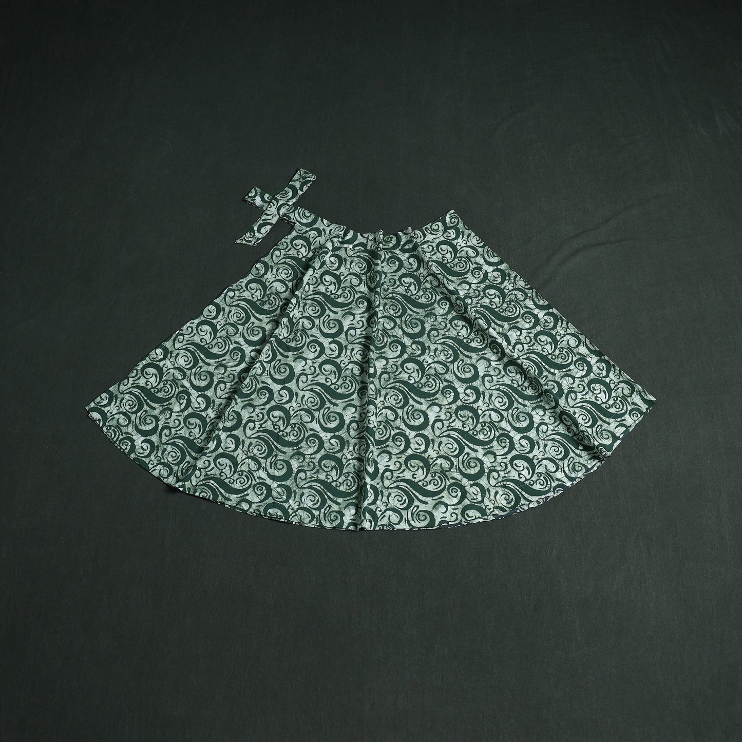 Hand block batik print cotton wrap around skirt 03