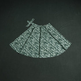 Hand block batik print cotton wrap around skirt 03