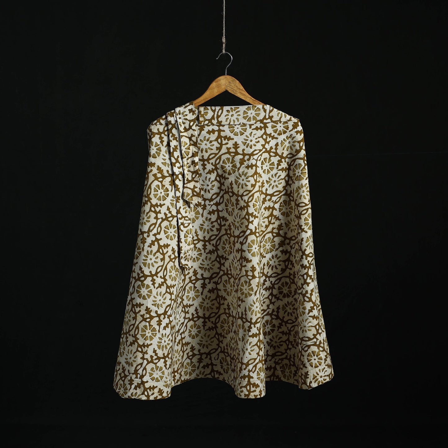 Hand block batik print cotton wrap around skirt 23