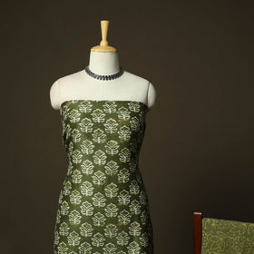Hand block batik print maheshwari silk 3pc unstitched dress