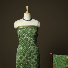 Hand block batik print maheshwari silk 3pc unstitched dress