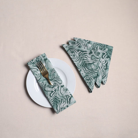 Hand block batik print table napkins (set of 4) 09