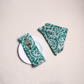 Hand block batik print table napkins (set of 4) 29