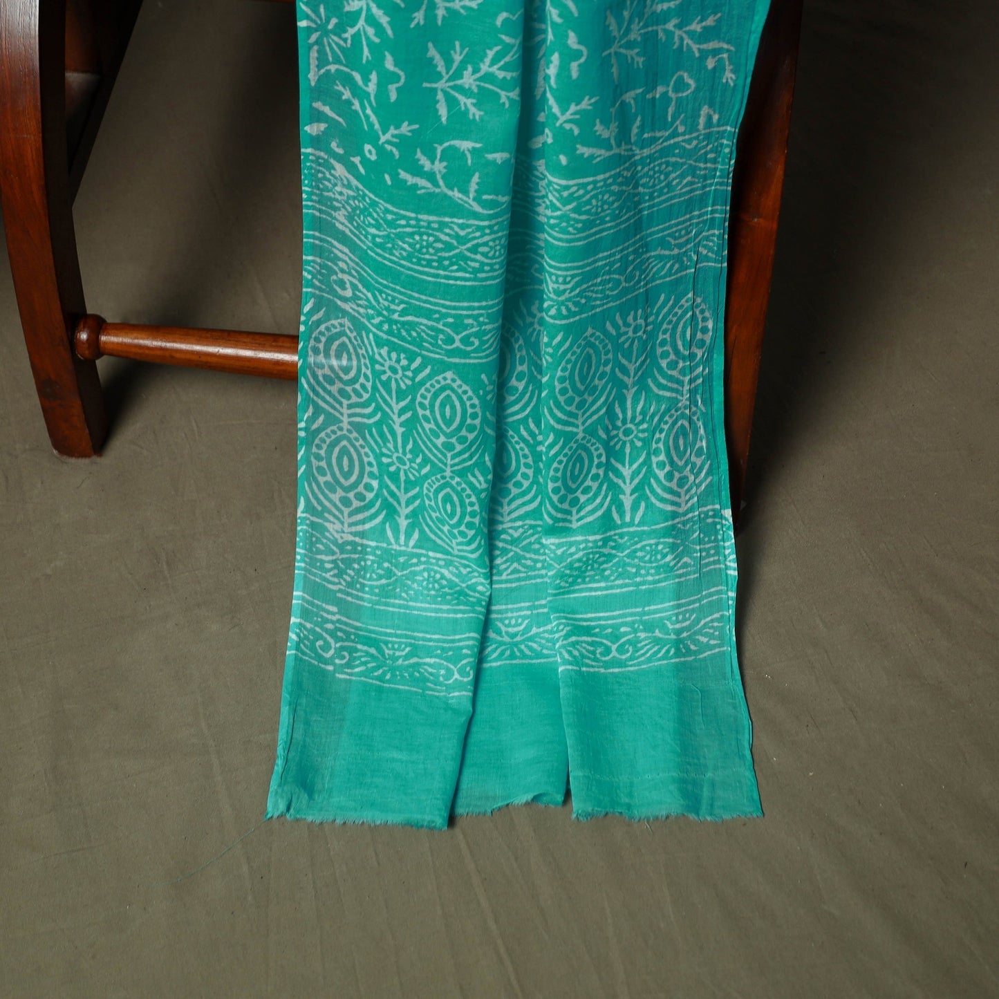 Hand block jaipur print cotton 3pc unstitched dress