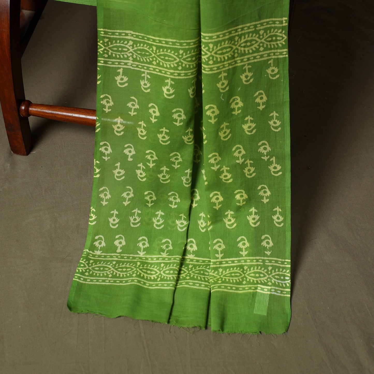 Hand block jaipur print cotton 3pc unstitched dress