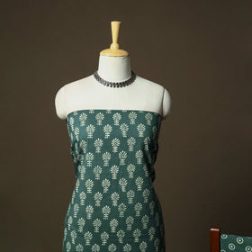 Hand block jaipur print cotton 3pc unstitched dress