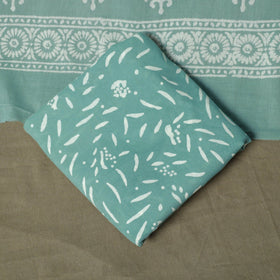 Hand block jaipur print cotton 3pc unstitched dress
