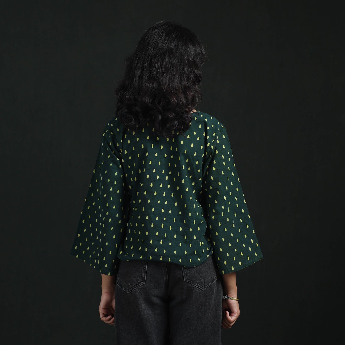 Hand block print cotton natural dyed angrakha ajrakh crop